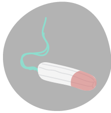 Bind, tampon og menstruationskop